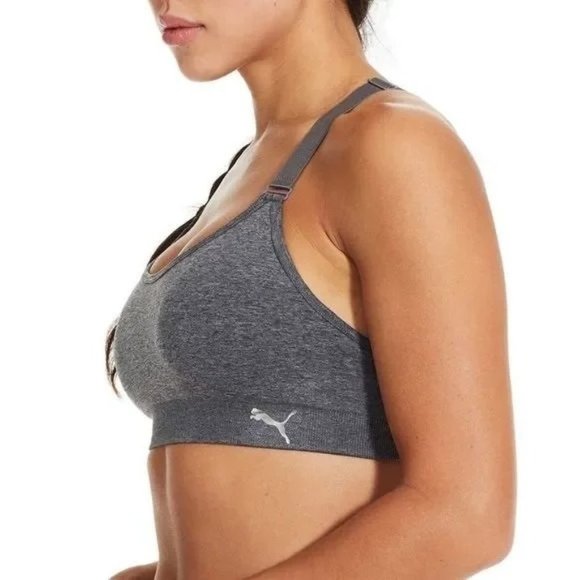 PUMA Ladies Sports Racerback Bra, 3-pack Black, Gray and White - NEW - Picture 2 of 8